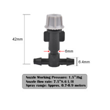 (5Pcs) 5PCS Adjustable Copper Misting Nozzle 4/7mm Plastic Tee Connector Brass Watering Garden Irrigation Cooling Nozzl