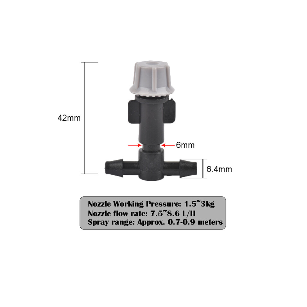 (5Pcs) 5PCS Adjustable Copper Misting Nozzle  4/7mm Plastic Tee Connector Brass Watering Garden Irrigation Cooling Nozzl