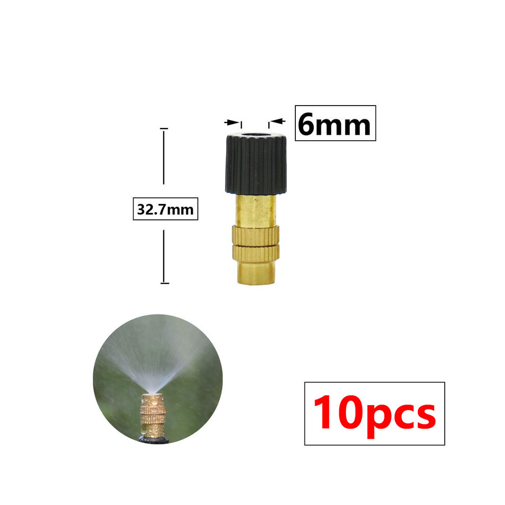 (A) 10PCS 5 Types of Micro Drip Irrigation Misting Brass Nozzle Garden Spray Cooling Parts Copper Sprinkler with Connector