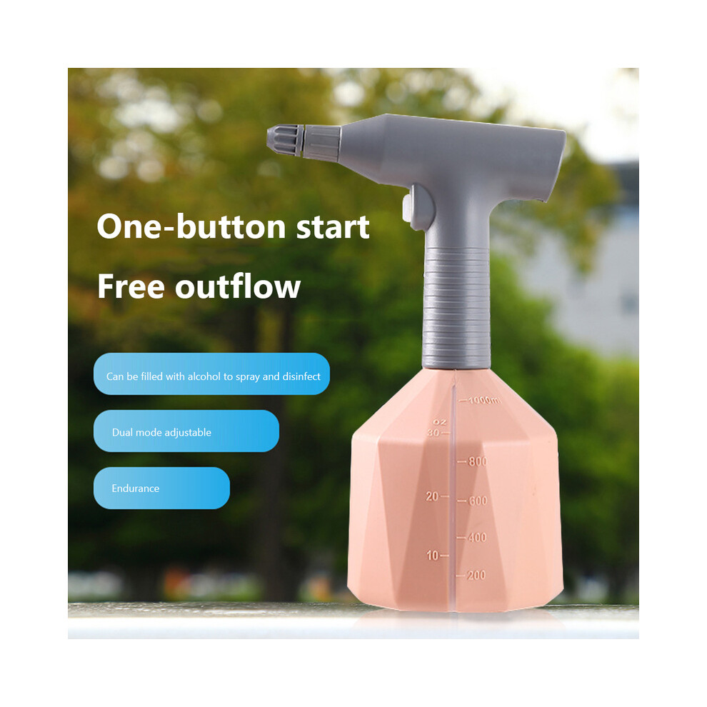 (Pink) 1L Electric Garden Sprayer Automatic Plant Mister Spray Bottle For House Flower Indoor Handheld Watering Can Wireless Water