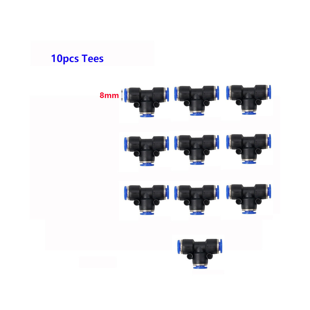 (8mm Tees only) Misting Fogger Nozzle Orifice0.4mm with Quick Slip Lock Tee Connectors for Home Garden Irrigatiion Cooling System