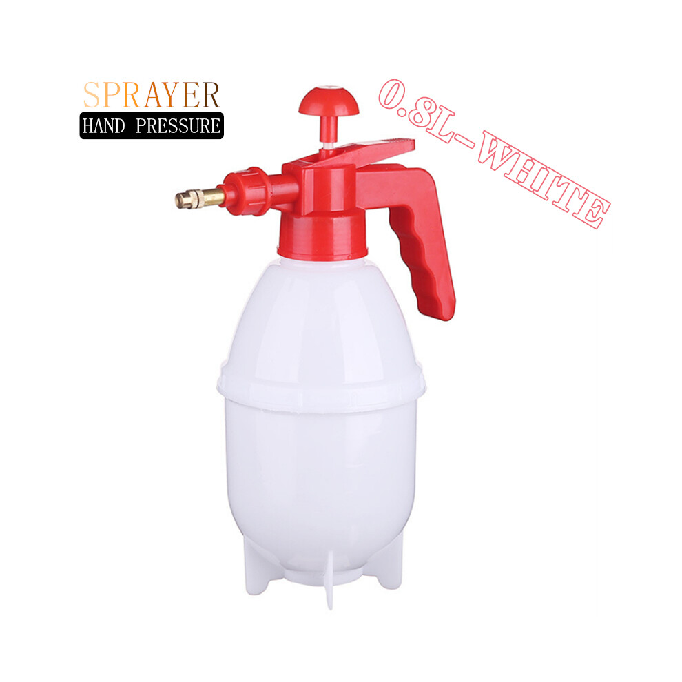 Maxpower (1-Pcs 0.8L White) 2-Piece Hand Pressure Water Sprayer Trigger Air Pump Garden Disinfection Sprayers Spray Bottle Car Cleaning Sprayer Watering