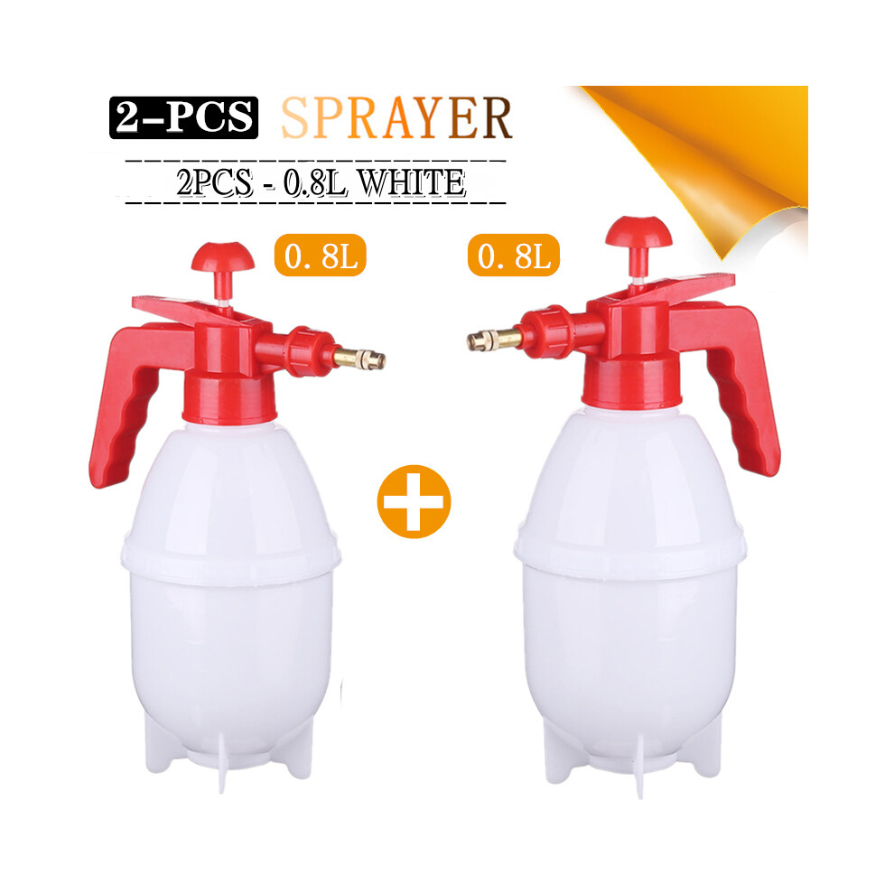 Maxpower (2Pcs 0.8L White) 2-Piece Hand Pressure Water Sprayer Trigger Air Pump Garden Disinfection Sprayers Spray Bottle Car Cleaning Sprayer Watering
