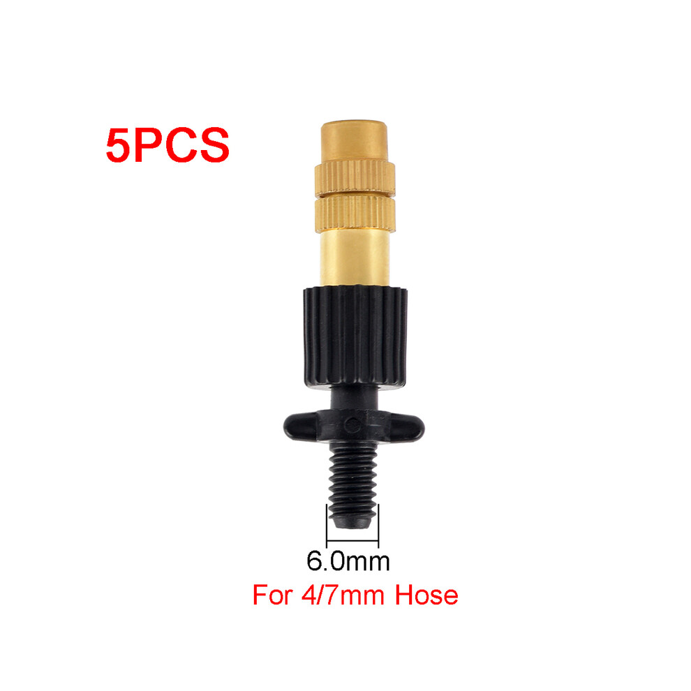 Maxpower (D) 5Pcs 8 Types Of Micro Drip Irrigation Misting Brass Nozzle Garden Spray Cooling Parts Copper Sprinkler With Connector