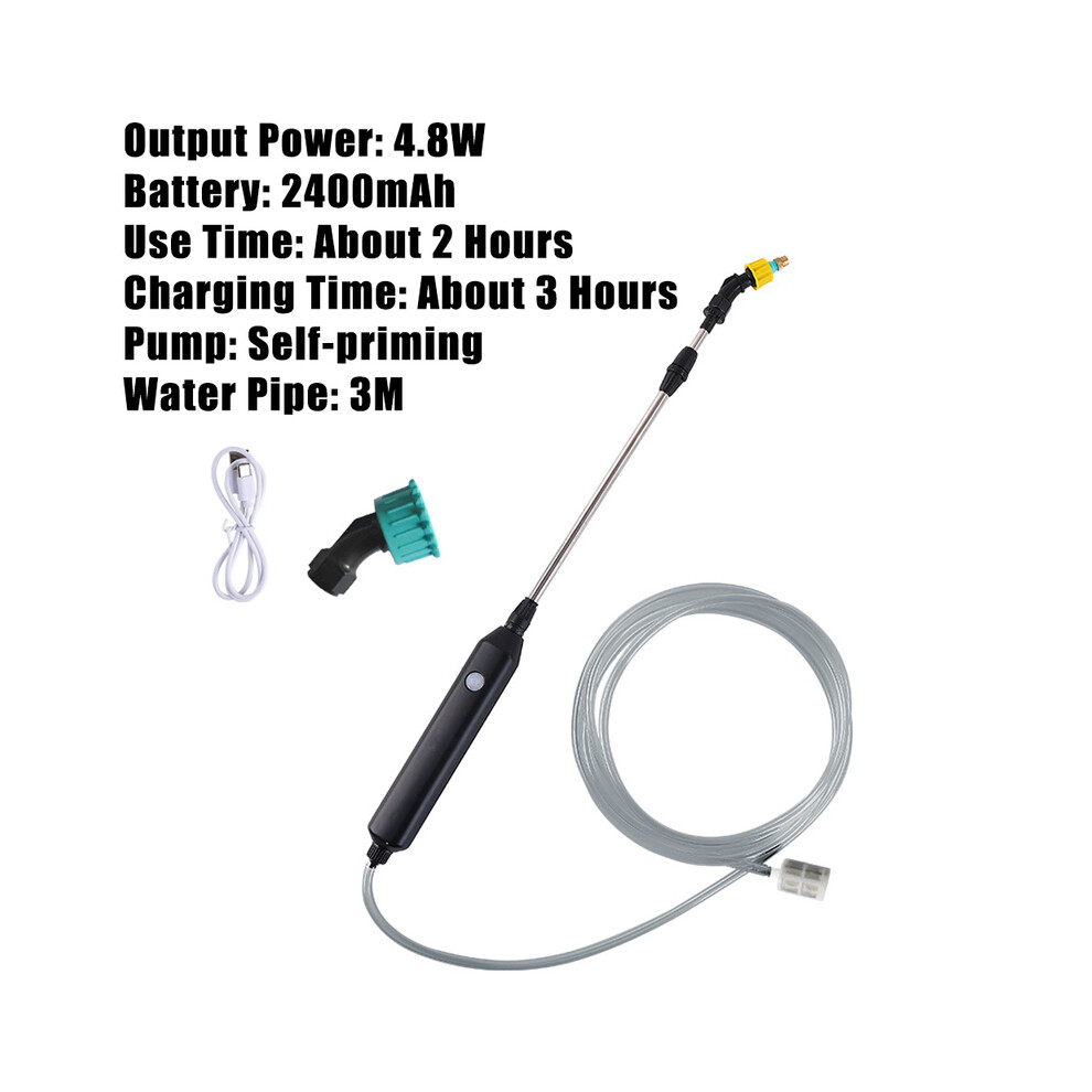 (Spray Gun 3m Pipe) Electric Sprayer Automatic 5L Garden Plant Mister USB Rechargeable Irrigation Tool Watering Can With Spray Gun