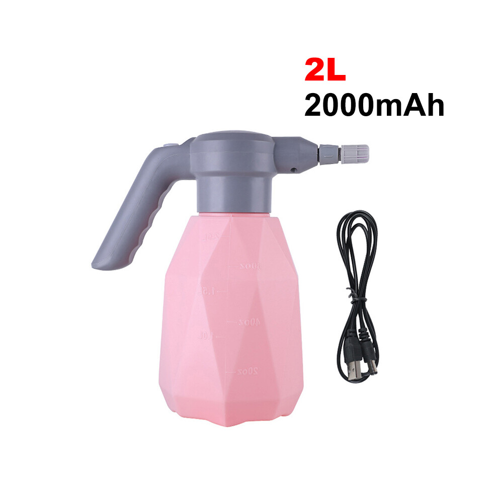 Maxpower ( 2L) Electric Mist Spray Bottle Automatic Garden Watering Can Adjustable Water Sprayer Pink
