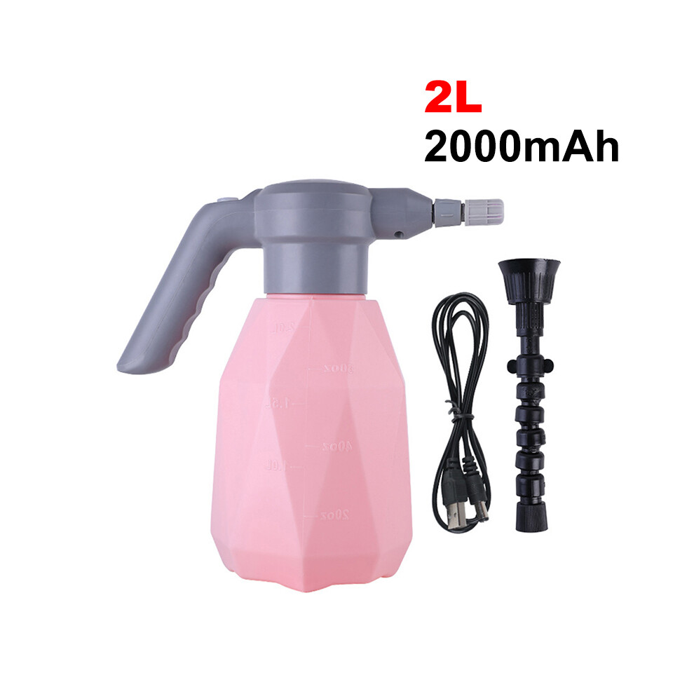Maxpower ( 2L Nozzle) Electric Mist Spray Bottle Automatic Garden Watering Can Adjustable Water Sprayer Pink