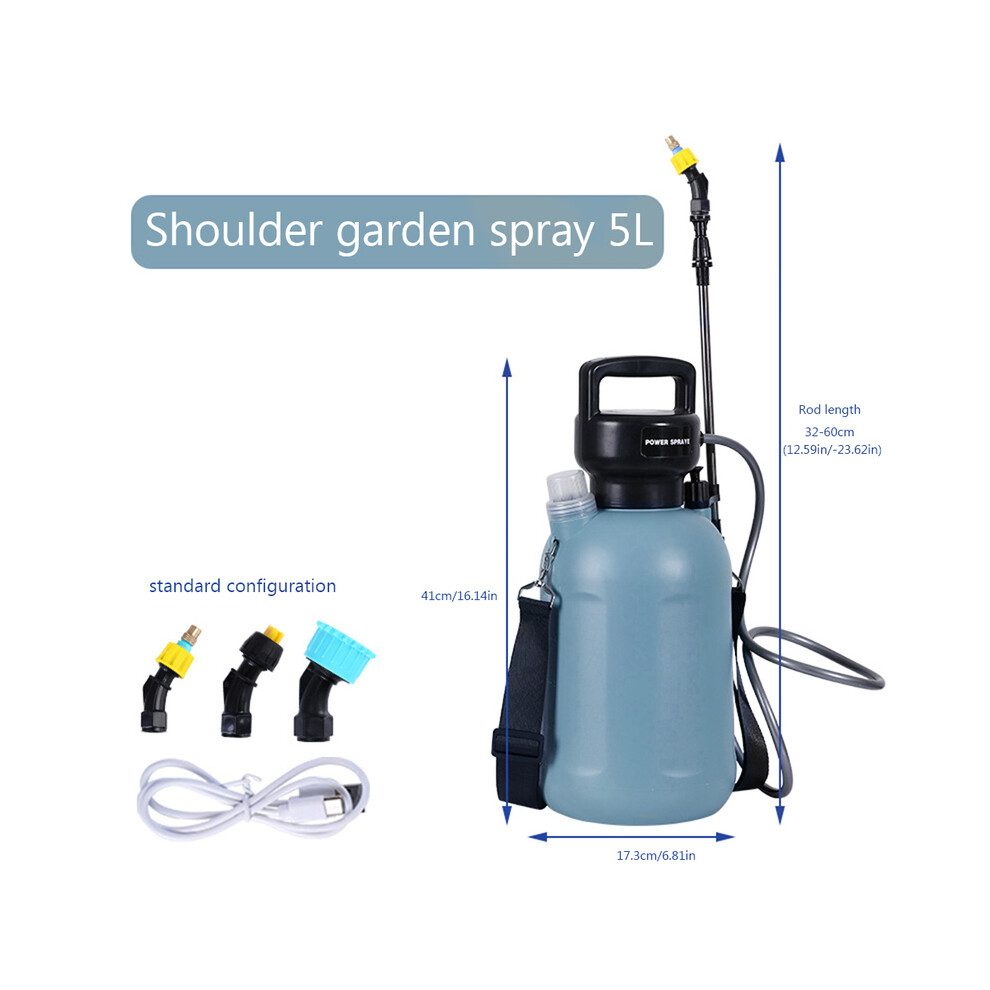 Maxpower (2400Mah Cylindrical) 5L Electric Plant Sprayer Multipurpose Irrigation Sprinkler Usb Rechargeable Adjustable Garden Irrigation Spray