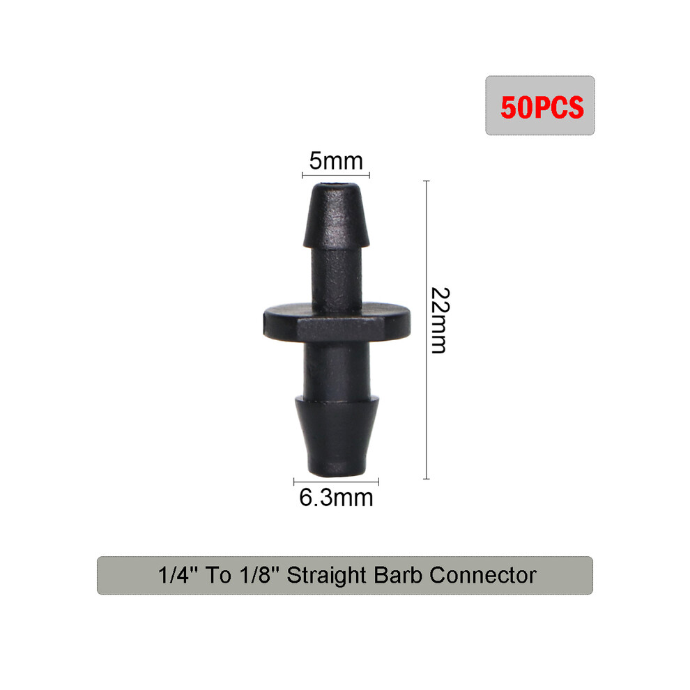 (K) Garden Irrigation Sprinkler Connector Double Barb Tee Elbow Eng Plug Pipe Joint 8/11 4/7mm Hose Lock Watering Fitting