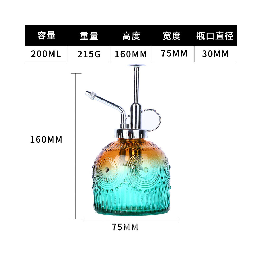 (A) European Colorful Embossed Glass Watering Can Home Gardening Watering Sprinkler Kettle Succulent Plant Spray Can Gardening