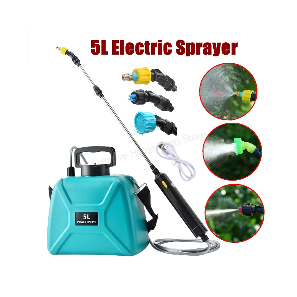 Maxpower (Sprayer ) 5L Electric Sprayer Rechargeable Lithium Battery Garden Sprayer Agricultural Irrigation Tool High Pressure Atomizer Sprayer Blue