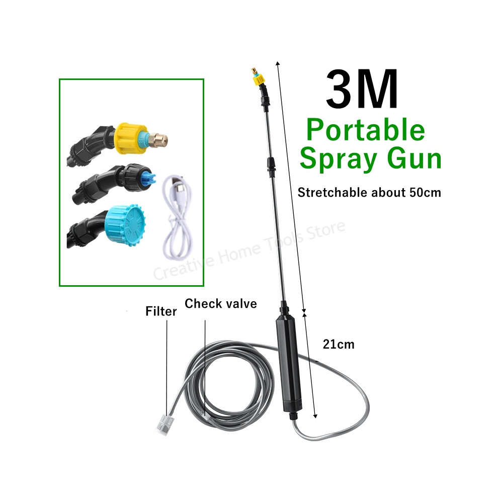 Maxpower (Spray Gun 3M) 5L Electric Sprayer Rechargeable Lithium Battery Garden Sprayer Agricultural Irrigation Tool High Pressure Atomizer Sprayer
