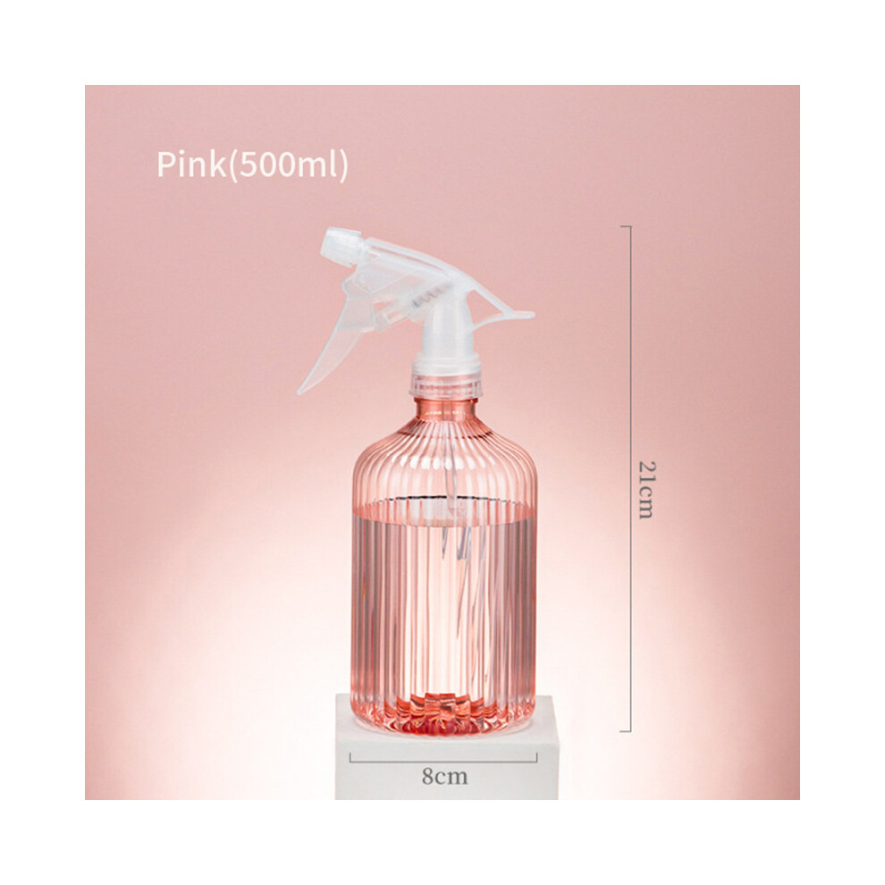 (Pink) 500ml Spray Bottle Watering Can Gardening Plant Flower Irrigation Mist Sprayer Household Disinfection Cleaning Hairdressing