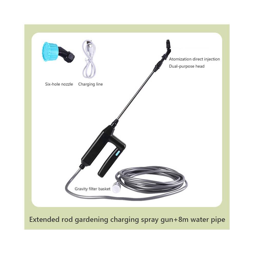 (8 meters water pipe) Electric Sprayer Garden Automatic Atomization USB 2000mAh Plant Sprayer Bottle Sprinkler Watering Can Agricultural Spray
