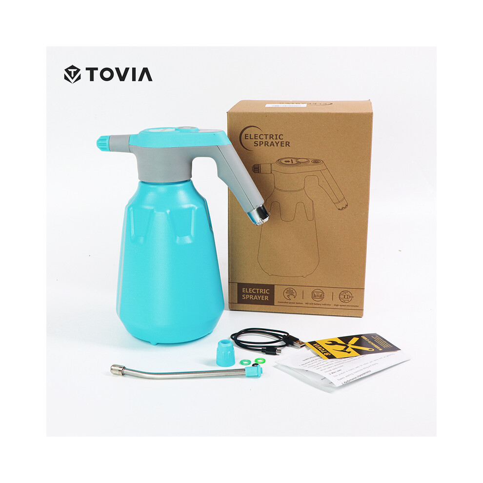 (Blue) T TOVIA 2L Cordless Electric Sprayer Mister Automatic Watering Can Bottle for Garden Plant Pressure Sprayer Adjustable Nozzle