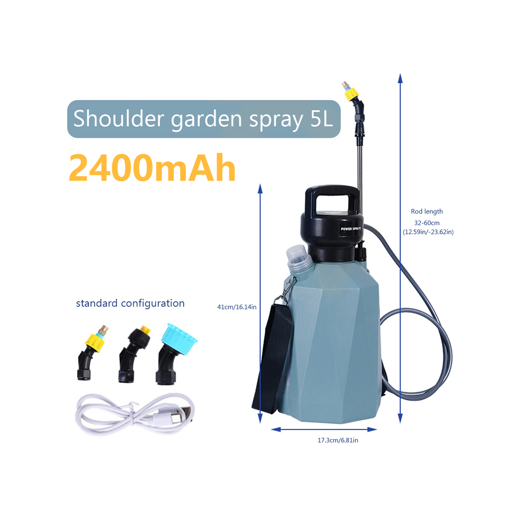 Maxpower (B Sprayer) 5L Electric Sprayer Rechargeable Automatic Atomization Plant Sprayer Gardening Irrigation Sprinkler Shoulder Type Watering