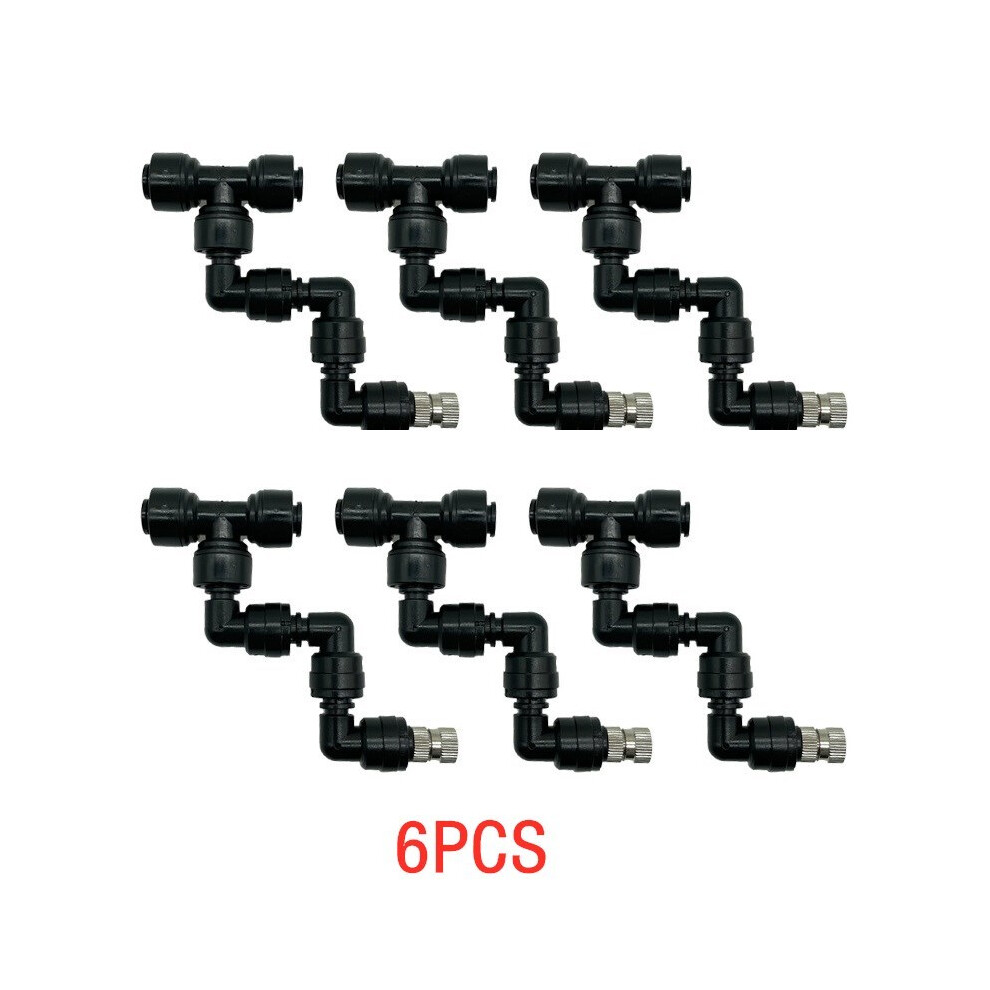 (6pcs Sprinkler) 6Pcs Terrarium Spray Adjustable Misting Nozzles 360 Degree Rotating Fogger Sprinkler For Reptiles Greenhouse Quick Connectors