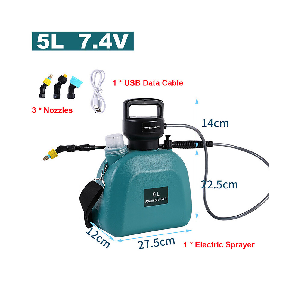 Maxpower (-5L-7.4V) Electric Battery Sprayer Gardening Watering Flowers Can Agricultural Disinfecting 2000Mah Powerful Battery Spray Green