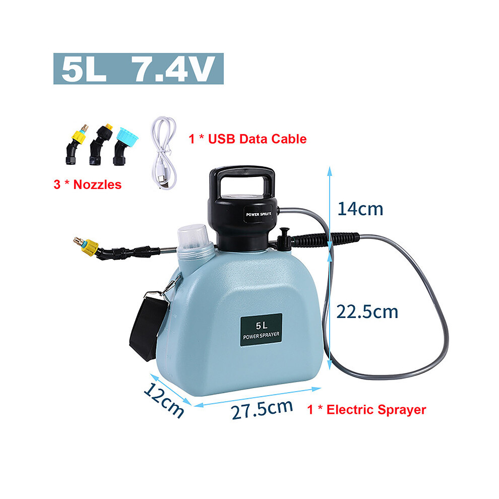 Maxpower (-5L-7.4V) Electric Battery Sprayer Gardening Watering Flowers Can Agricultural Disinfecting 2000Mah Powerful Battery Spray Blue