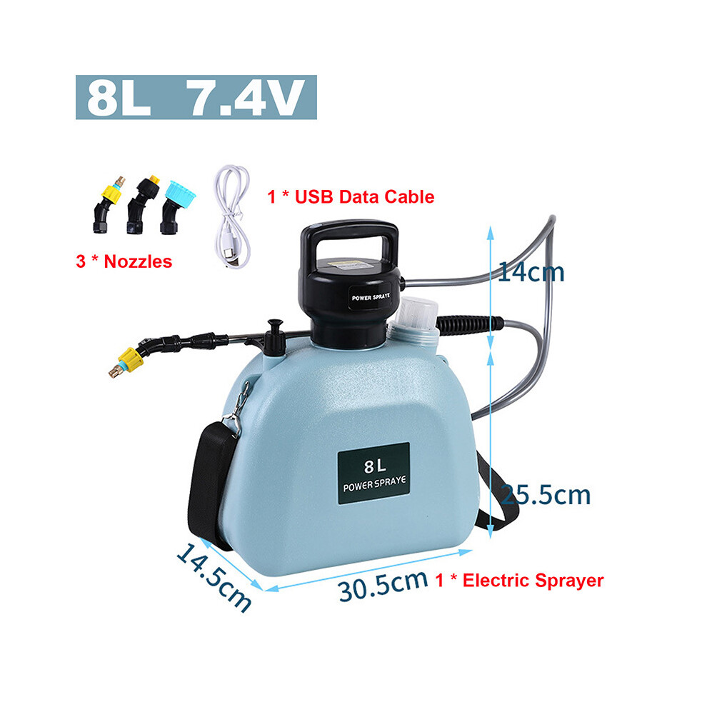 Maxpower (-8L-7.4V) Electric Battery Sprayer Gardening Watering Flowers Can Agricultural Disinfecting 2000Mah Powerful Battery Spray Blue