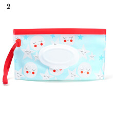 (smiley) EVA bébé pochette de lingettes humides mignon Snap-Strap rechargeable lingettes humides sac