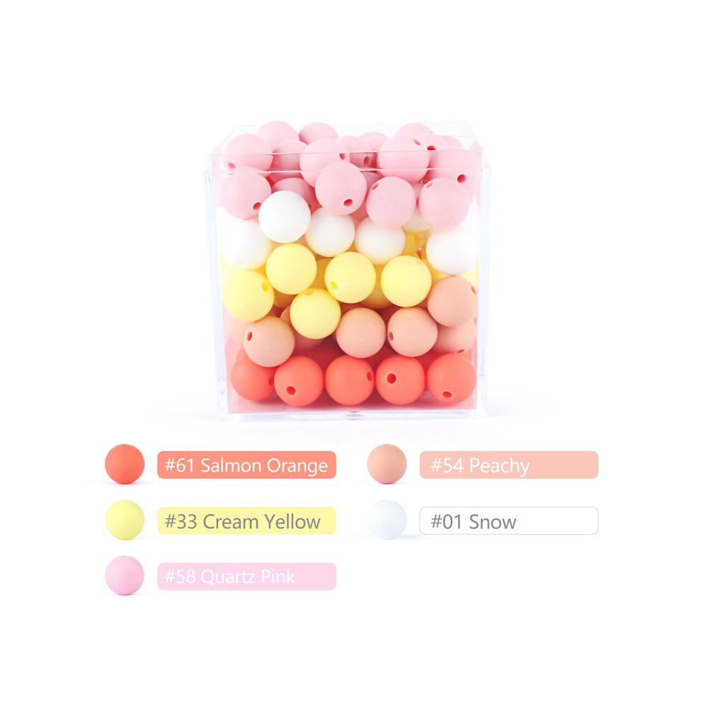 (CO Set) 20 pièces 12mm Silicone bébé perles rondes anneau de dentition perles de dentition bricolage