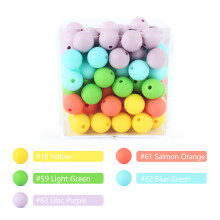 (Ensemble CG) 20 pièces 12mm perles en Silicone pour bébé anneau de dentition rond perles de dentition