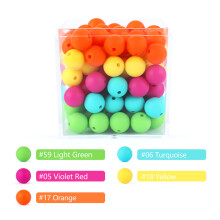 (Ensemble CM) 20 pièces 12mm perles en Silicone pour bébé anneau de dentition rond perles de dentition