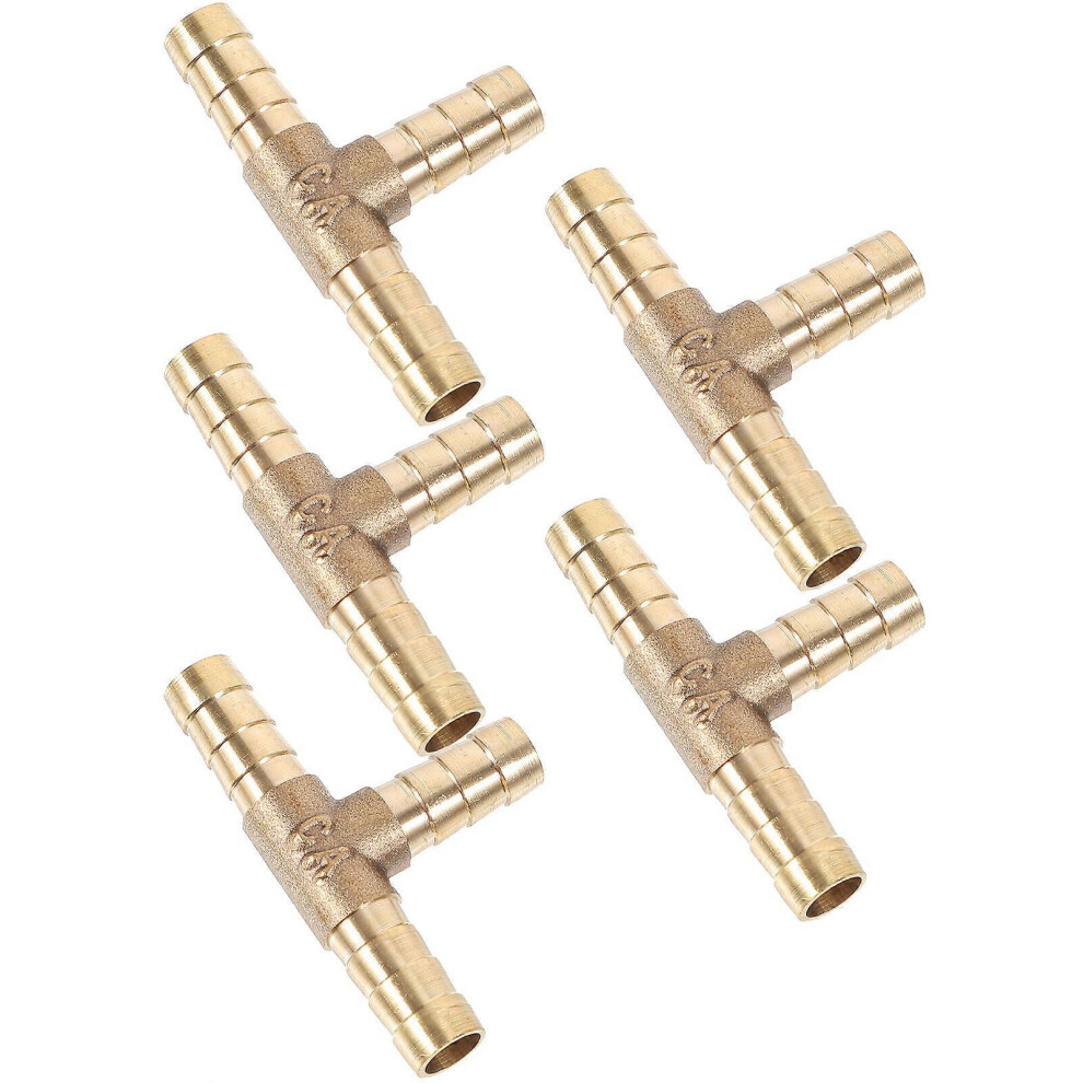 Kricely (As Show, One Size) 5Pcs Air Hose Fitting Pipe Connector Hose Barb Adapter Replacement Tee Fitting