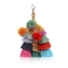 (As show, One size) Colorful multi-coloured tassel bags are extremely popular1pcs