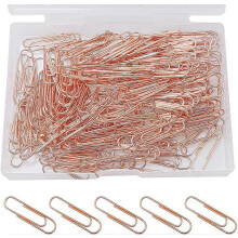 (As show, One size) 200 Pcs Rose Gold Paper Clips, 1.1" (28mm) Smooth Finish Steel Wire Paperclips