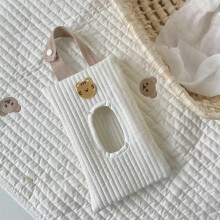 (tigre blanc) Étui à lingettes humides en coton portable pour bébé Lingettes réutilisables Porte-pochette