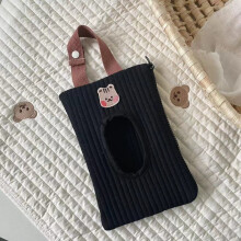 (écureuil noir) Étui portable en coton pour lingettes humides pour bébé Lingettes réutilisables Porte-pochette