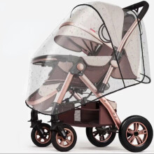 (Épaissi EVA grand) housse de pluie universelle pour poussette bébé voiture météo vent pare-soleil Transparent