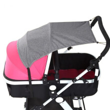 (Gris) Pare-soleil pour poussette de bébé, auvent de protection solaire, auvent pour poussette, housse