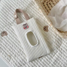 (écureuil blanc) Étui à lingettes humides en coton portable pour bébé Lingettes réutilisables Porte-pochette