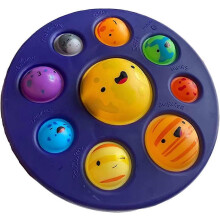 (As show, One size) liangnv New Planet Pattern Pop Bubble Push Fidget Toy, Anxiety Stress Reliever Hand Toys for Autism Special Needs, Learning Astronomical Knowledge and