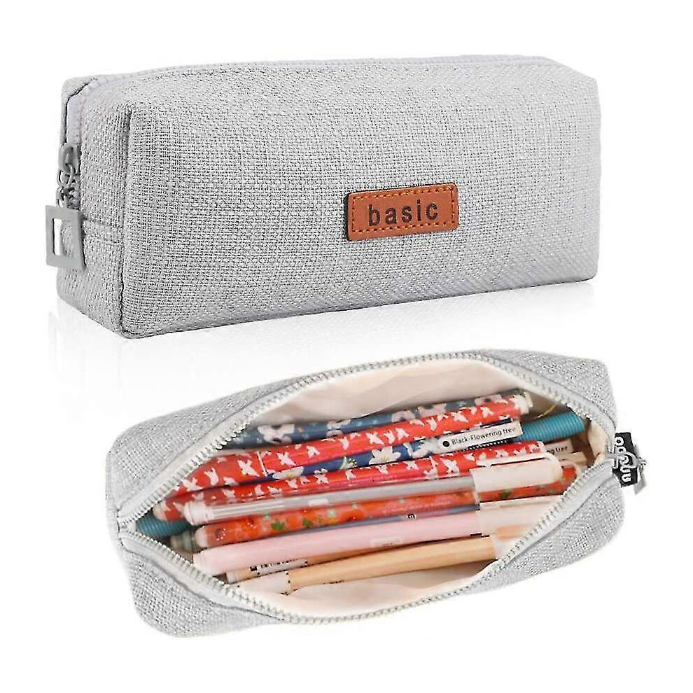Konhill (As Show, One Size) Cotton Linen Student Stationery Pouch Bag Pencil Case Office Storage Organizer Coin Pouch Cosmetic Baglight Blue