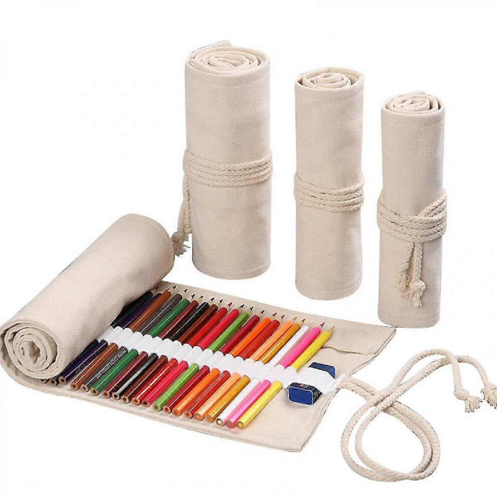 Konhill (As Show, One Size) Veeki High Capacity Pencil Case- Multi-Functional Stationery Pencil Pouch 72 Slots Colored Pencil Case Portable Pencil Bags