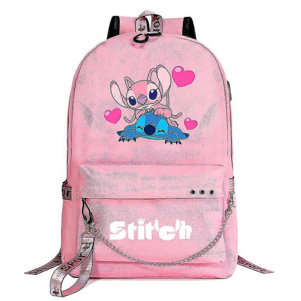(8, One size) Lilo & Stitch Backpack With Usb Port - Canvas Book Bag Rucksack For Boys & Girls - Students School Bag, Travel Mochilas-image-OPC-PG8P7JM-NEW