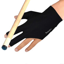 (M, One size) 1pcs Cue Pool Shooters Open 3 Fingers Glove Billiard Gloves Snooker Print Letter High Quality Accessories