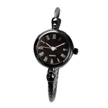 (noir, noir) Bracelet rétro pour femmes, Bracelet en acier inoxydable, cadran rond, montre-Bracelet à Quartz