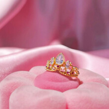 (Or) Zircon princesse bague réglable mariage Geek bijoux élégant raiponce couronne anneaux femme