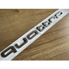 Matt Silver Audi Quattro Badge Honeycomb Front Grill Lettering RS3