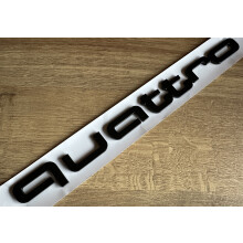 Gloss Black Audi Quattro Badge Front Grill Lettering Self Adhesive RS3