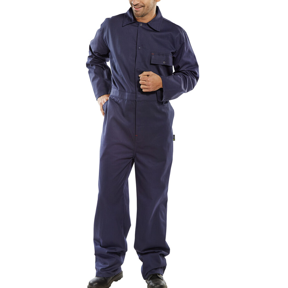 Beeswift Cotton Drill Boilersuit Navy Blue 40 5030566014192
