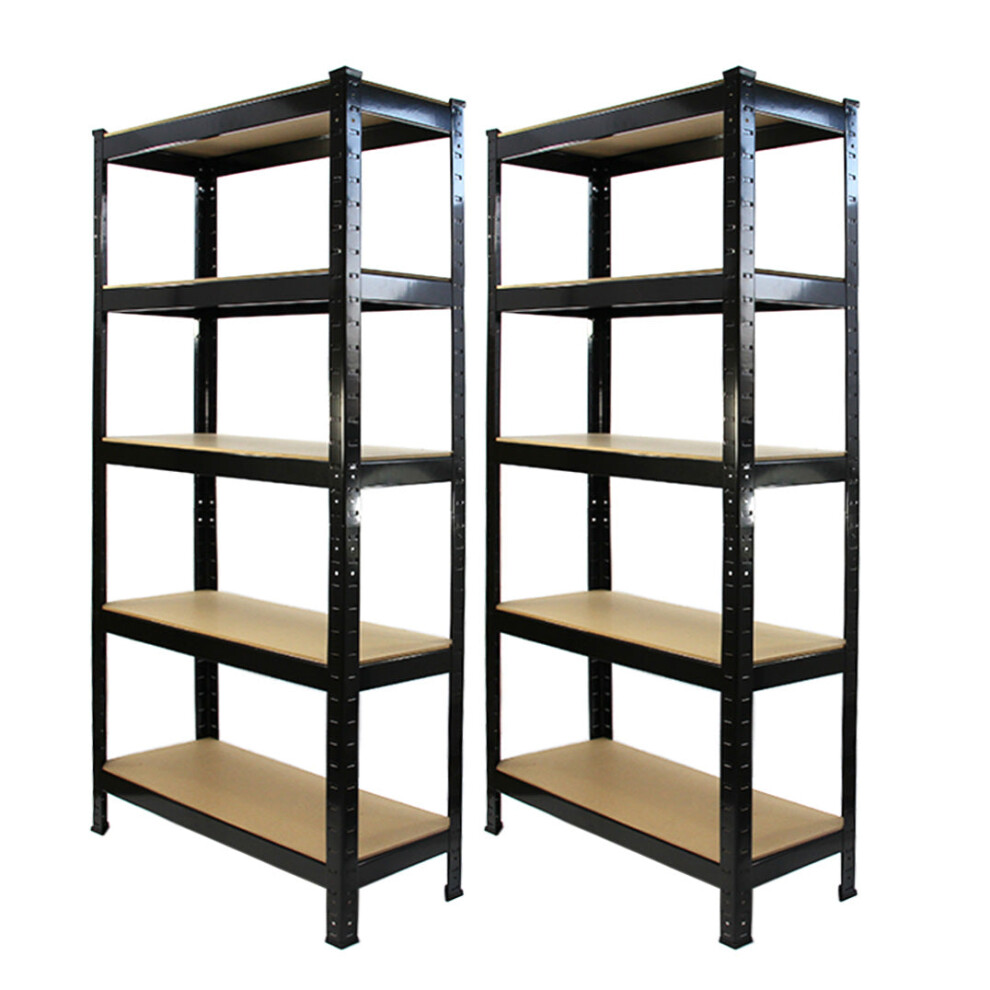 2 Racking Storage Shelving Heavy Duty Garage 5 Tier 75cm Steel Shelves Warehouse