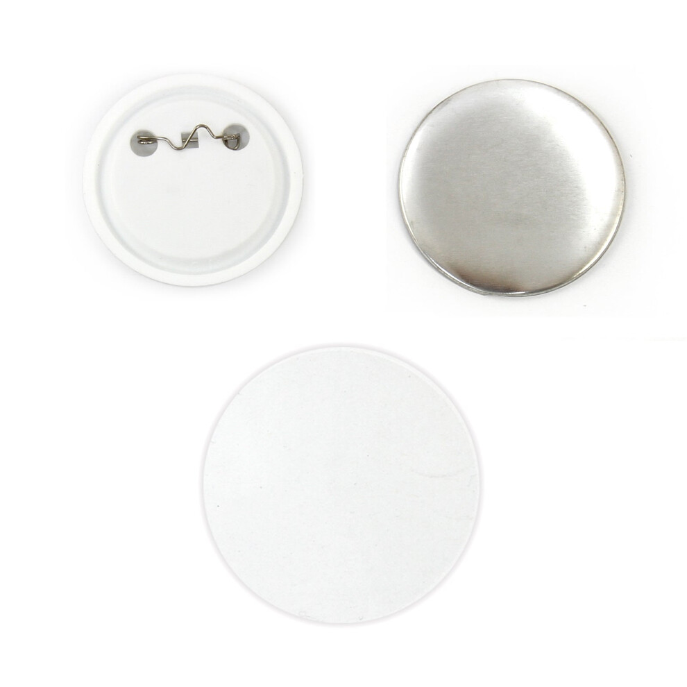 PixMax 58mm Badge Components for Pin Button Badge Pressing (100 Pack)