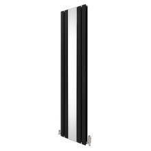 Flachspiegelheizkörper & Ventile - 1800mm x 425mm - Schwarz