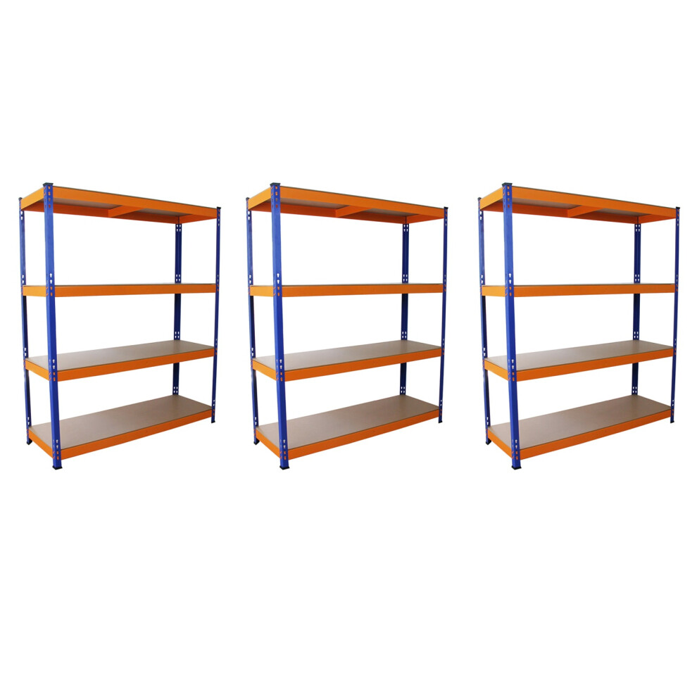 3 x S-RAX Metal Shelving Heavy Duty Racking 4Tier 1.5m Wide Garage Storage Units
